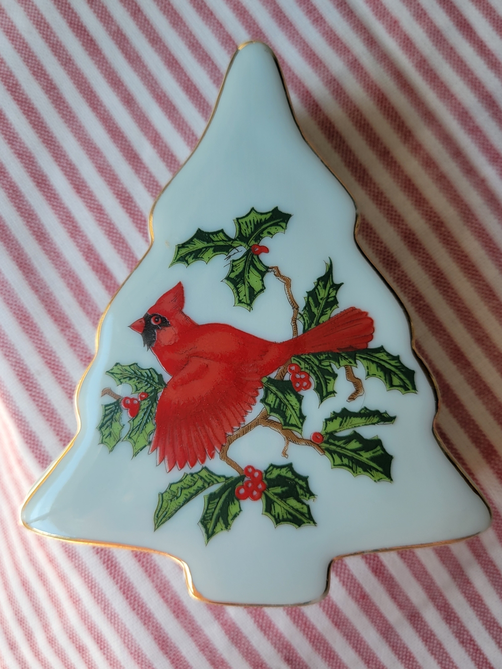 Lefton Vintage Porcelain Tree Trinket Dish